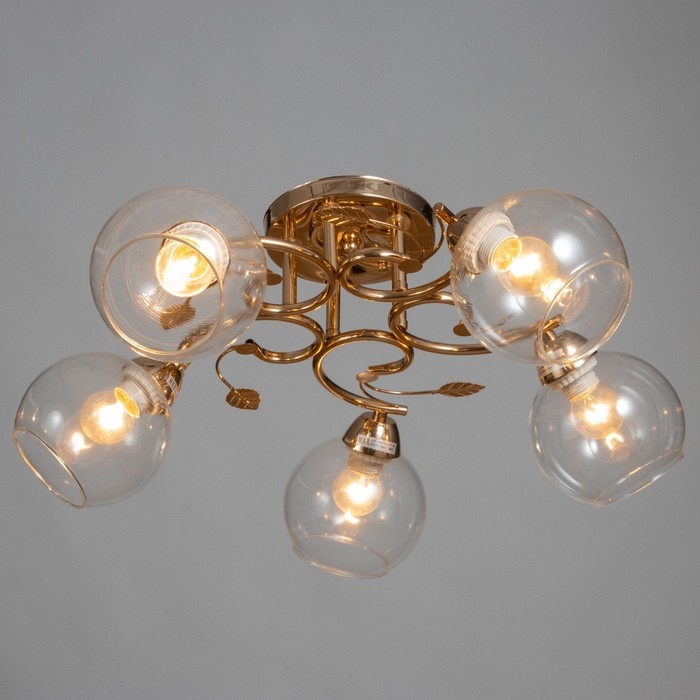 Люстра Люстра "Алеста" 5х60Вт Е27 Золото 58х58х23см