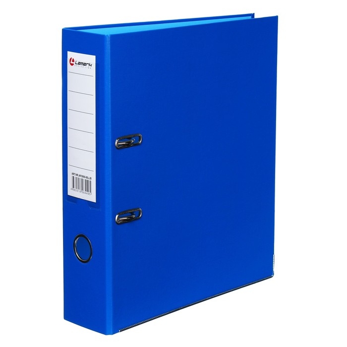 Папка-регистратор А4, 75 мм, Lamark, ПВХ, двухстороннее покрытие, металлическая окантовка, карман на корешок, собранная, синий/голубой Папка-регистратор А4, 75 мм, Lamark, ПВХ, двухстороннее покрытие, металлическая окантовка, карман на корешок, собранная, синий/голубой