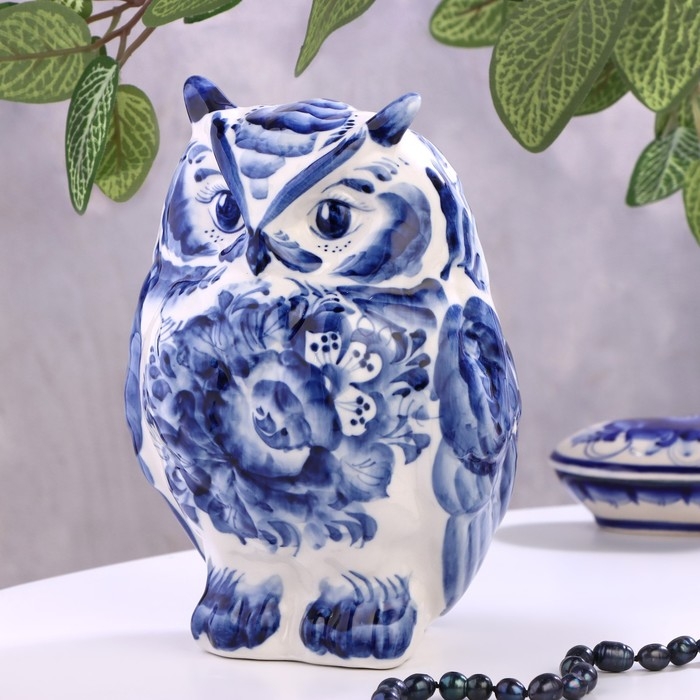 Сувенир Сова, гжель, 19х14 см Сувенир Сова, гжель, 19х14 см