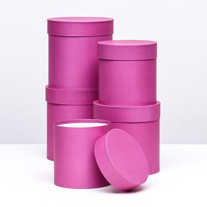 Набор шляпных коробок 5 в 1 Набор шляпных коробок 5 в 1 "Фуксия", 20 × 20 × 20‒13,5 × 13,5 × 13,5 см