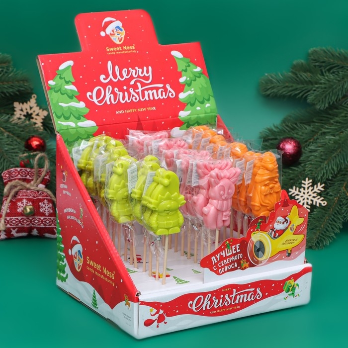 Карамель леденцовая новогодняя фигурная Sweet Ness  Карамель леденцовая новогодняя фигурная Sweet Ness "Помощники Санты", 24 г