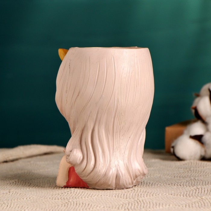 Кашпо  Кашпо "Мечтательница" розовое, 8х9х12см, 0,25л, d-5,5 см