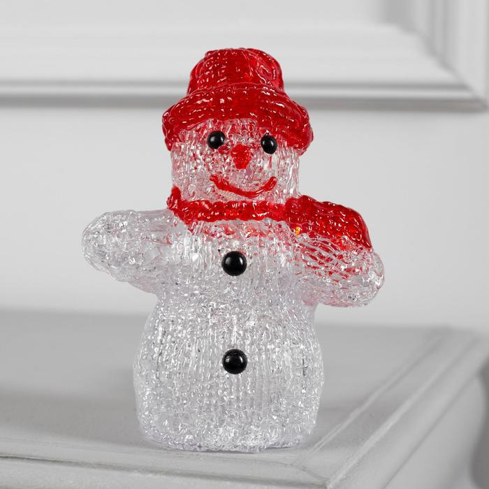 Светодиодная фигура «Снеговичок» 7 × 15 × 7 см, акрил, 8 LED, батарейки ААх2 (не в комплекте), свечение белое Светодиодная фигура «Снеговичок» 7 × 15 × 7 см, акрил, 8 LED, батарейки ААх2 (не в комплекте), свечение белое