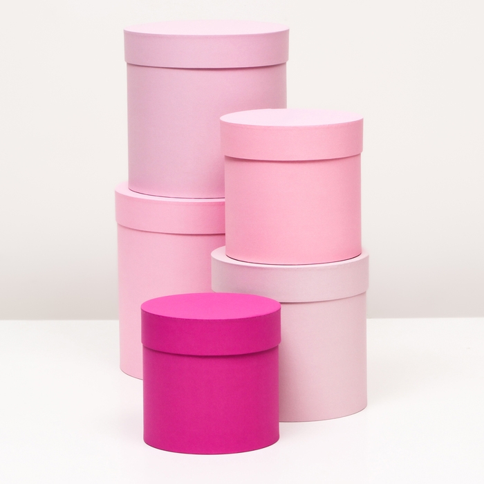 Набор шляпных коробок 5 в 1 &laquo;Феерия&raquo;, 23 х 23 &mdash; 15 х 15 см