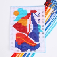 Вышивка крестиком «Кораблик», набор для творчества, 14 х 10 см