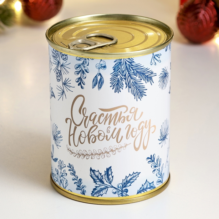 Набор в консервной банке Набор в консервной банке "Счастья в новом году" мыло + мочалка