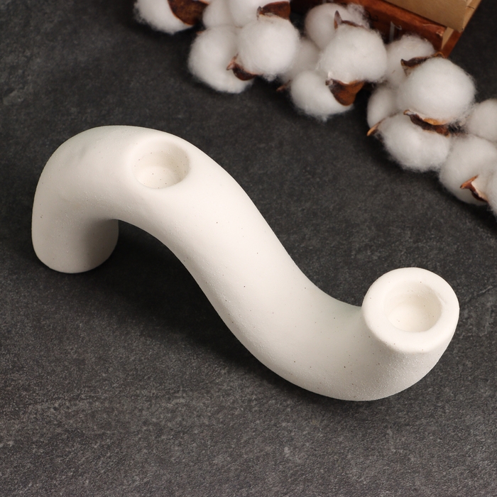 Подсвечник Подсвечник "Жасмин" белый песок, 20х4х10см