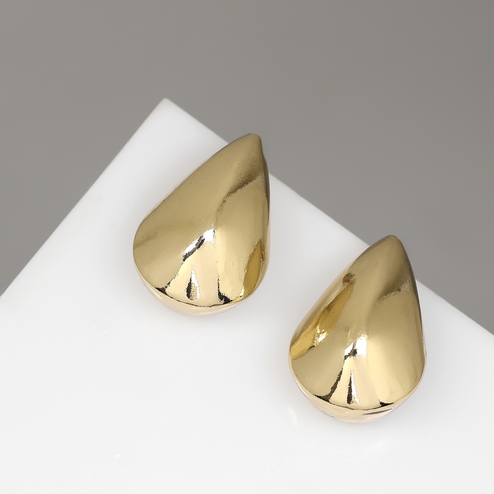 Серьги металл «Богема» капля, цвет золото Серьги металл «Богема» капля, цвет золото