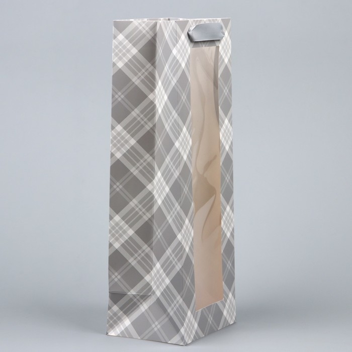 Пакет подарочный под бутылку, упаковка, «Клетка», 36 х 13 х 10 см Пакет подарочный под бутылку, упаковка, «Клетка», 36 х 13 х 10 см
