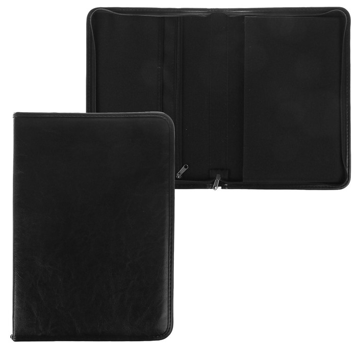 Пaпка деловая, искусственная кожа, для бумаг, 360 х 260 х 30 мм, 6Л35 Пaпка деловая, искусственная кожа, для бумаг, 360 х 260 х 30 мм, 6Л35 "Лайт", чёрная