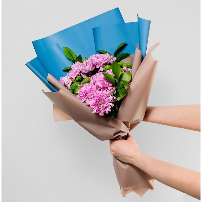 Плёнка для цветов упаковочная пудровая «Синий», 50 мкм, 0.5 х 10 м Плёнка для цветов упаковочная пудровая «Синий», 50 мкм, 0.5 х 10 м