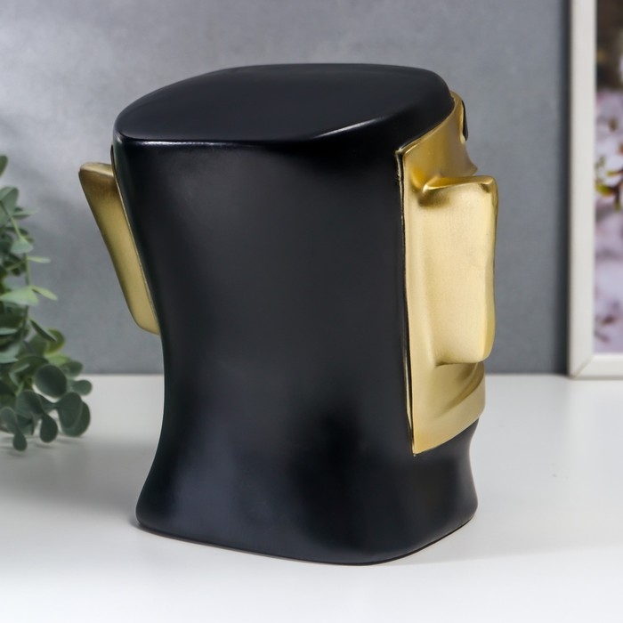 Сувенир полистоун салфетница  Сувенир полистоун салфетница "Абориген с острым носом" чёрно-золотой 19х12х20 см