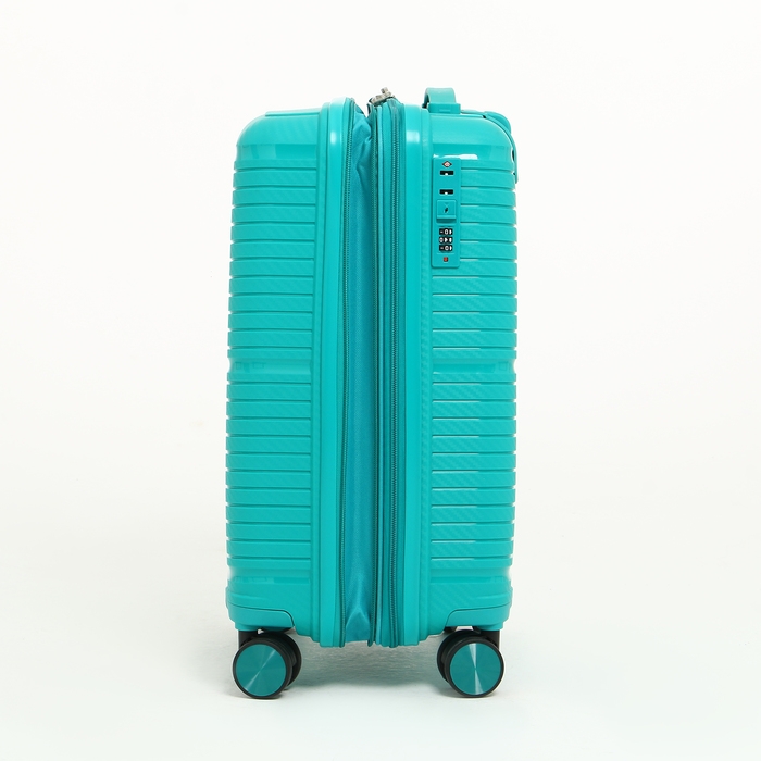 Чемодан малый 47 л (S) Bagvoyage, отдел на молнии, с расширением, кодовый замок, 4 колеса, цвет бирюзовый Чемодан малый 47 л (S) Bagvoyage, отдел на молнии, с расширением, кодовый замок, 4 колеса, цвет бирюзовый