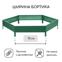 Клумба оцинкованная, d = 140 см, h = 15 см, зелёная, Greengo