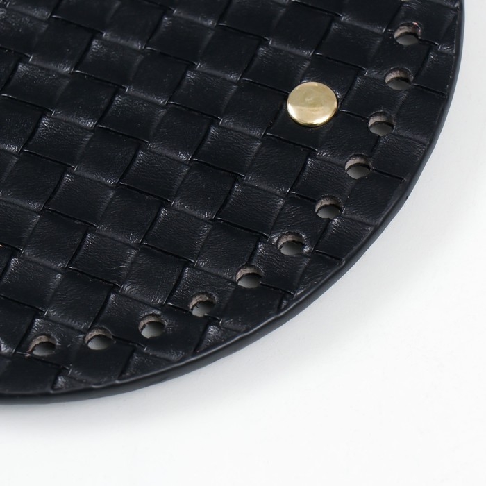 Основа для вязаных изделий кожзам Основа для вязаных изделий кожзам "Круглая плетёнка" чёрный 15х15 см