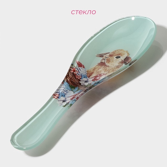 Подставка стеклянная под ложку Доляна «Кролик», 23,5×8,3×1,5 см Подставка стеклянная под ложку Доляна «Кролик», 23,5×8,3×1,5 см