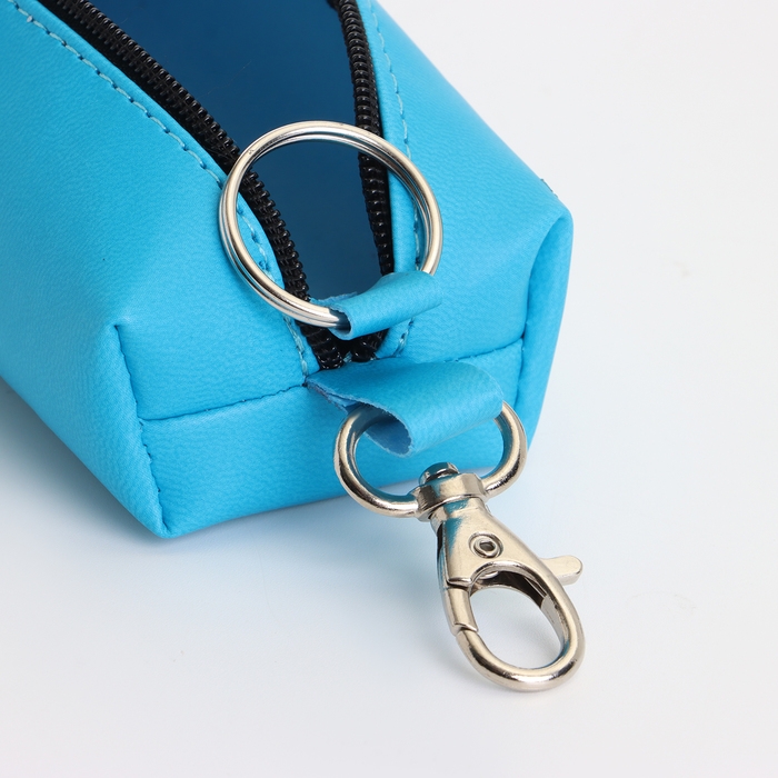 Ключница на молнии, длина 16 см, кольцо, карабин, цвет голубой Ключница на молнии, длина 16 см, кольцо, карабин, цвет голубой
