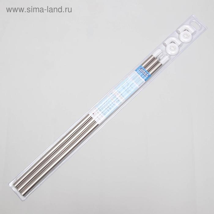 Карниз для ванной комнаты п-образный, 90×90×90 см, нержавеющая сталь