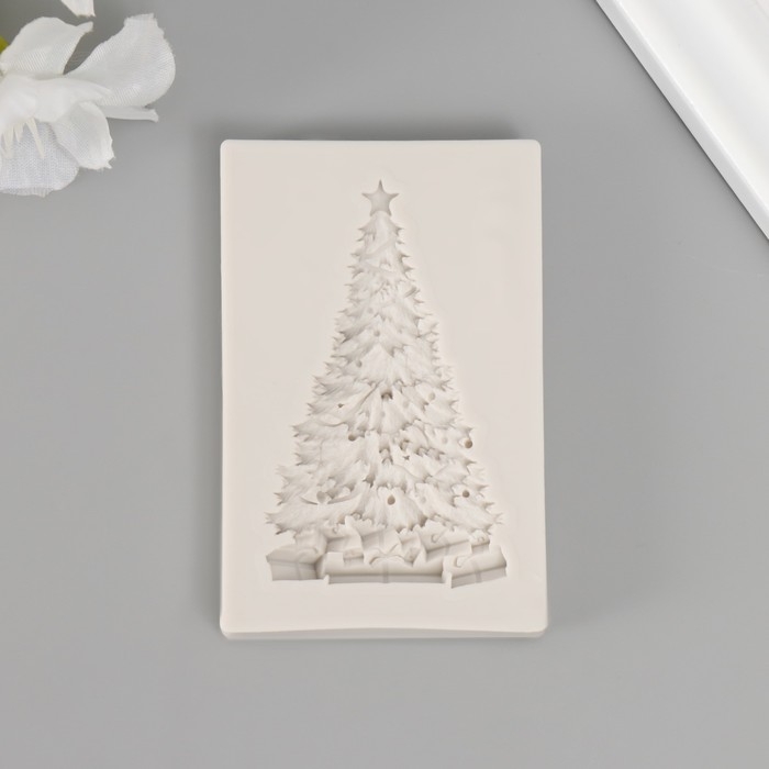 Молд силикон Молд силикон "Ёлочка с подарками" 8х5х0,8 см