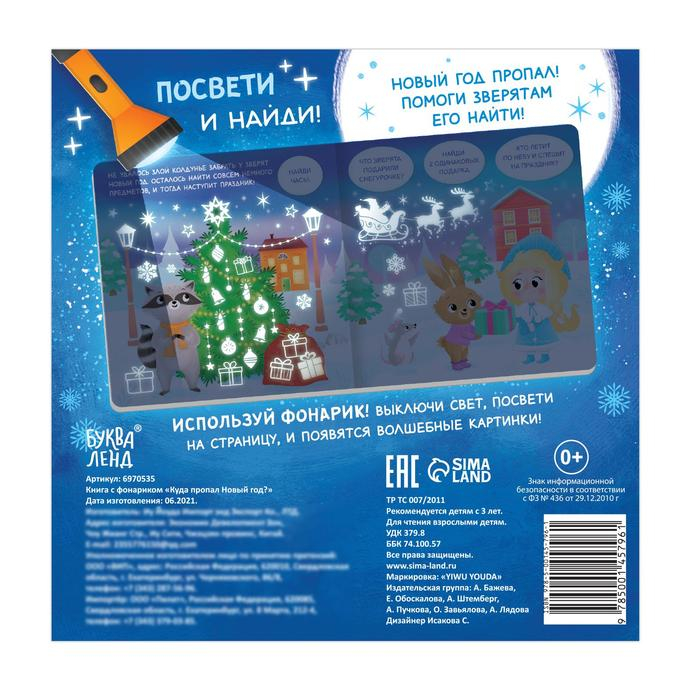Книга с фонариком &laquo;Куда пропал Новый год?&raquo;, 24 стр.