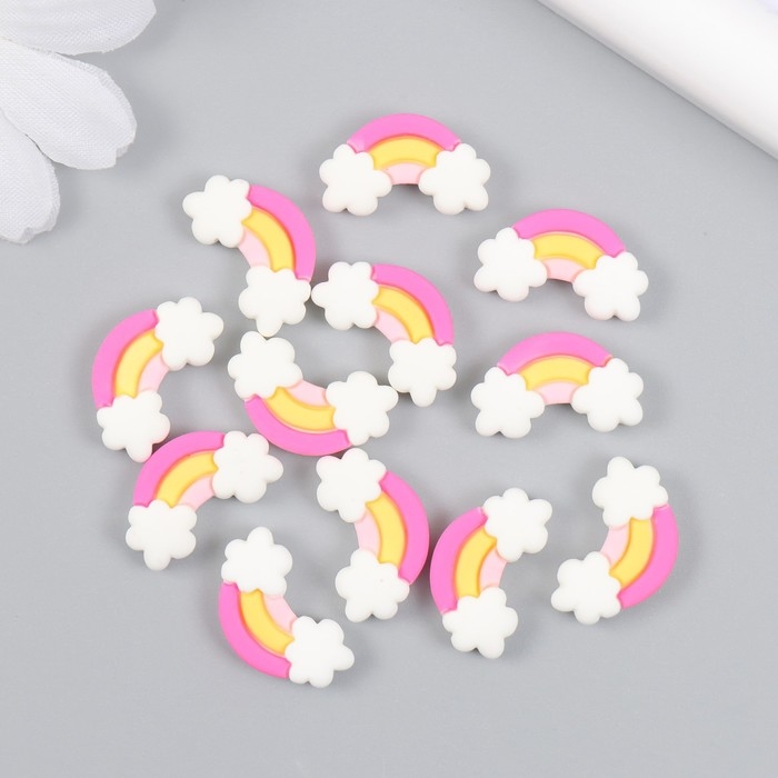 Декор для творчества пластик Декор для творчества пластик "Радуга в облаках" набор 12 шт 1,5х1,5 см