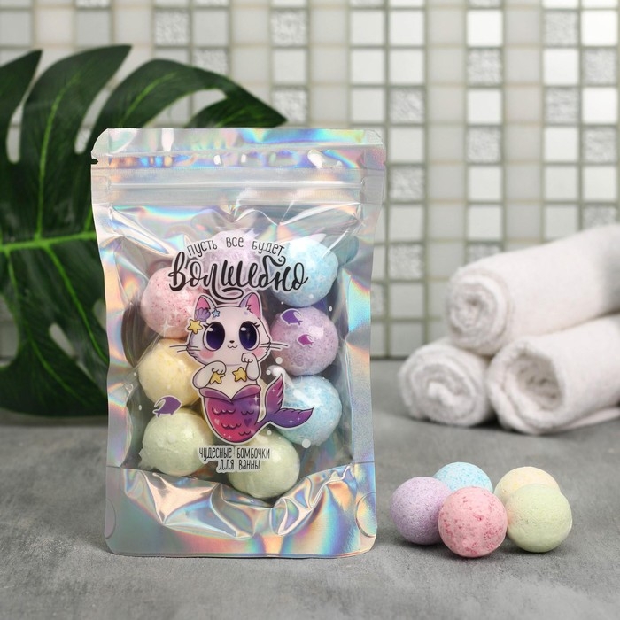 Подарочный набор косметики «Пусть всё будет волшебно», бомбочки для ванны, 10 х 10 г, BEAUTY FOX Подарочный набор косметики «Пусть всё будет волшебно», бомбочки для ванны, 10 х 10 г, BEAUTY FOX