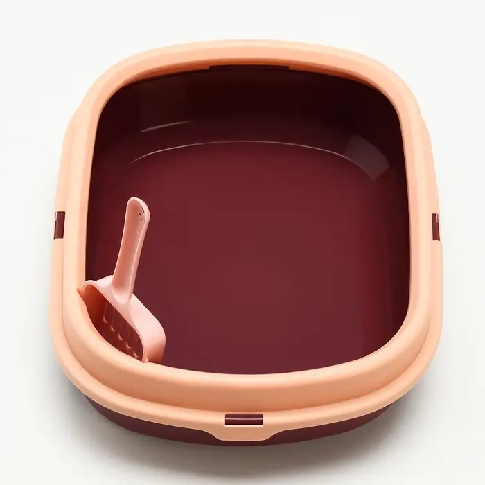 Туалет с бортом 40×34×11 см, бордовый