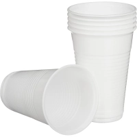 Стакан одноразовый 200мл белый, для хол/гор.,бюджет, КОМУС ПП 3000шт/кор