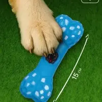 Игрушка для собак &laquo;Кость с портретом&raquo;, 15 см, пищащая, винил, голубая