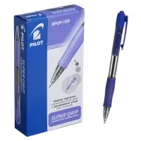 Ручка шариковая Pilot. Super Grip, автоматическая, синий стержень BPGP-10R-M (L), узел 1 мм, на масляной основе, резиновый упор