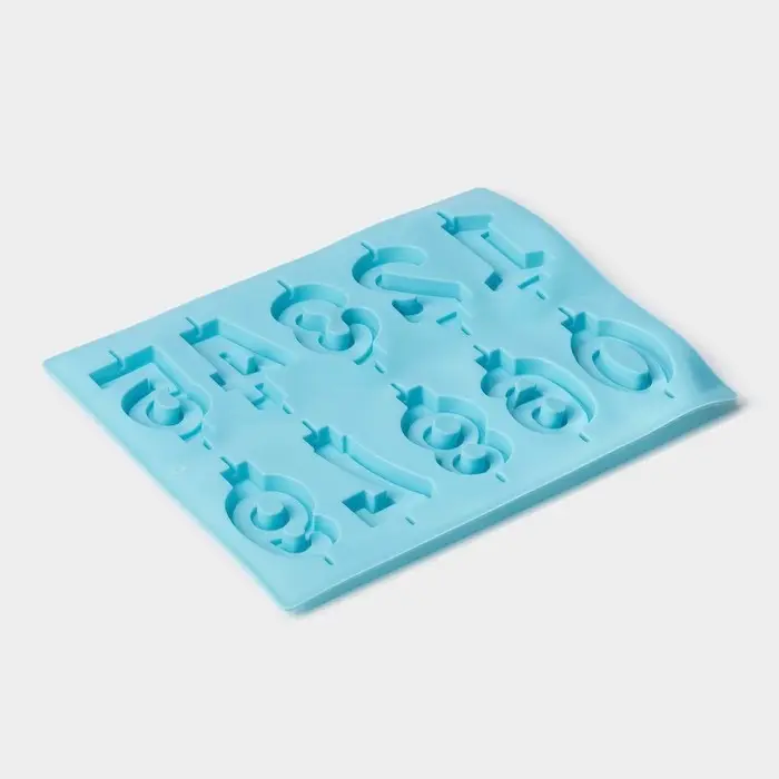 Форма для шоколада Доляна &laquo;Цифры&raquo;, силикон, 26&times;21 см, 10 ячеек (7&times;4 см), МИКС