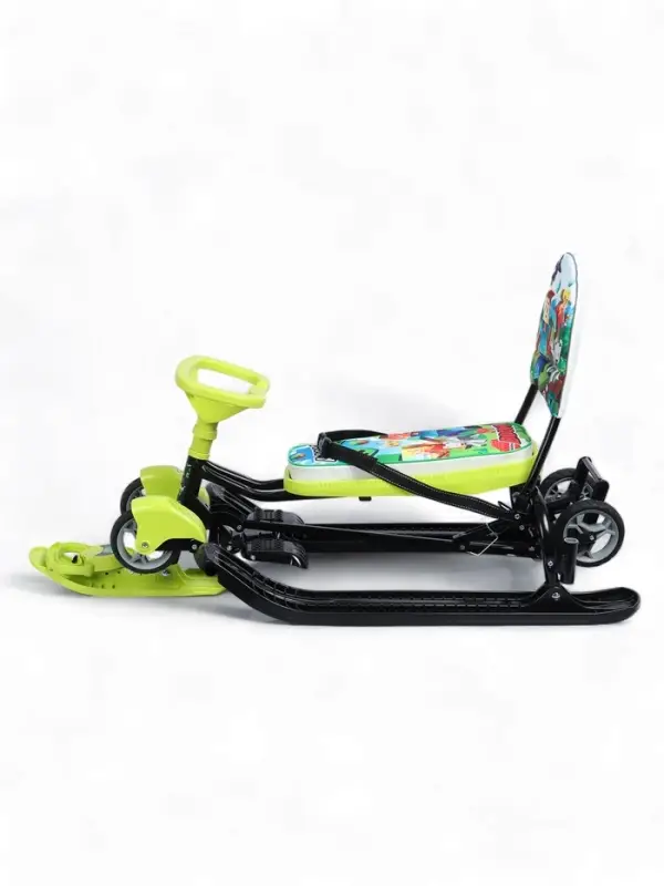 Снегокат «Пиксели», с родительской ручкой, со спинкой, зелёный, ТС6-СЛ/ПК Snow Cat Снегокат «Пиксели», с родительской ручкой, со спинкой, зелёный, ТС6-СЛ/ПК Snow Cat