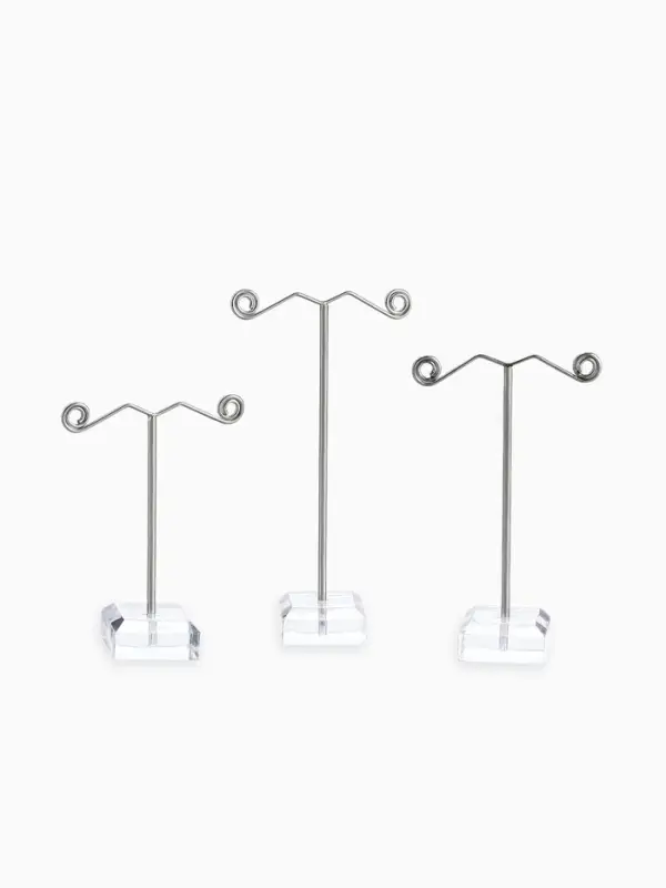 Подставка под серьги &laquo;QF. Акрил&raquo;, набор 3 шт., h=8, 10, 12 см, прозрачная