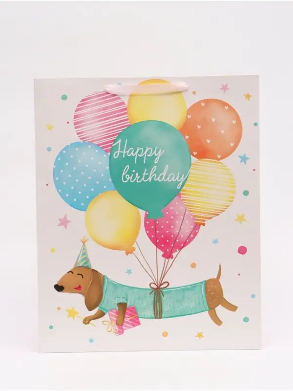 Пакет подарочный ламинированный, упаковка, &laquo;Happy birthday&raquo;, XL 49&times;40&times;19 см