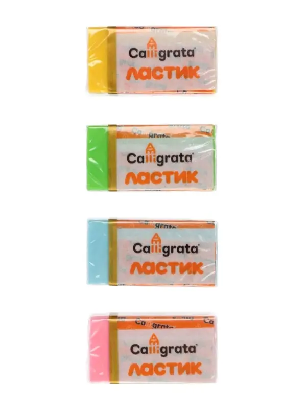 Ластики &laquo;Пастельные&raquo;, 8 штук, прямоугольные, в бумажном держателе, МИКС