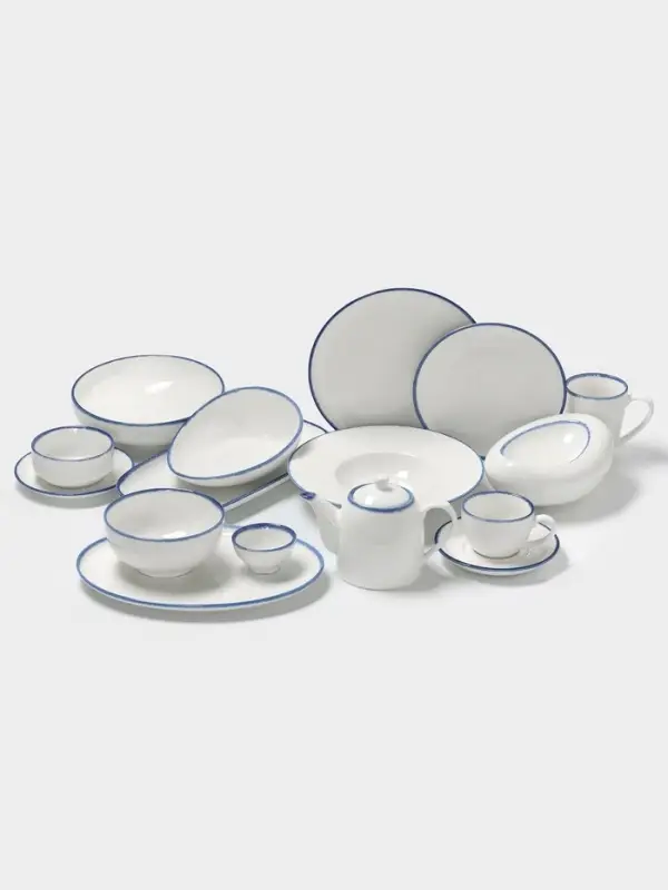 Бульонница с блюдцем Magistro Blue Lagoon, 300 мл, фарфор, белая