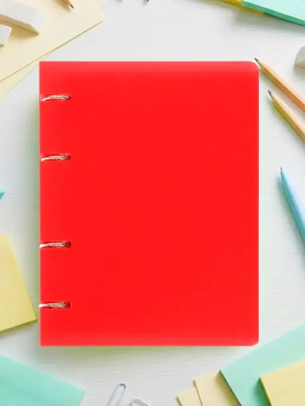 Тетрадь на кольцах Calligrata А5, 120 листов, в клетку, пластиковая обложка, блок офсет, красная