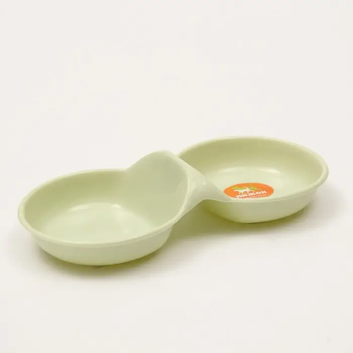 Миска пластиковая двойная 24 см х 11,5 см х 3 см зелёная Миска пластиковая двойная 24 см х 11,5 см х 3 см зелёная