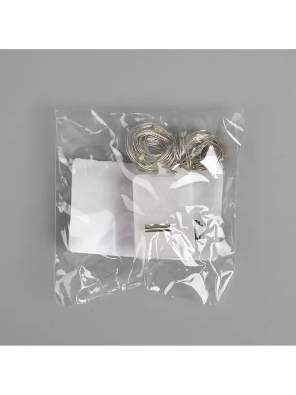 Гирлянда &laquo;Нить&raquo; 2 м роса, IP20, серебристая нить, 20 LED, 3 режима, батарейки AG13&times;3 (в комплекте), свечение белое