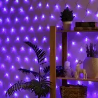 Гирлянда &laquo;Сеть&raquo; 1.6&times;1.6 м, IP20, прозрачная нить, 144 LED, 8 режимов, 220 В, свечение синее