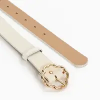 Ремень женский, 110&times;2.8 см, с пряжкой металл, белый