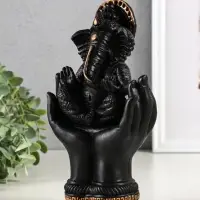 Фигура гипс "Ганеш в руках", высота 22 см, черный Фигура гипс "Ганеш в руках", высота 22 см, черный