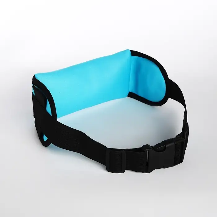 Сумка для бега на пояс, со светоотражающими элементами, с отверстием для наушников, с креплением для бутылки, 24&times;1&times;10 см, голубая