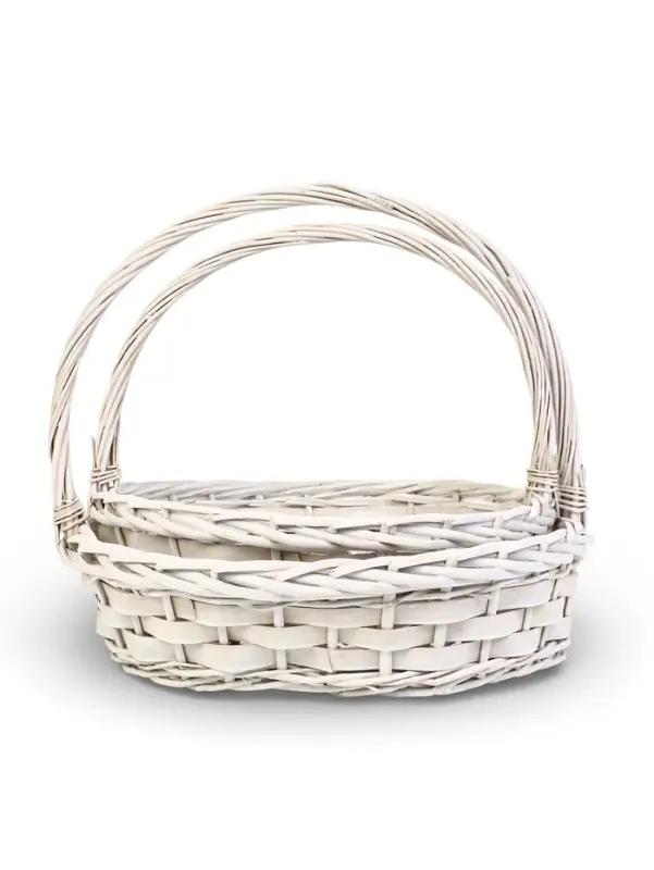 Набор корзин 2 шт  41х36х12, 36х33х112 см ручка h=20 см белый