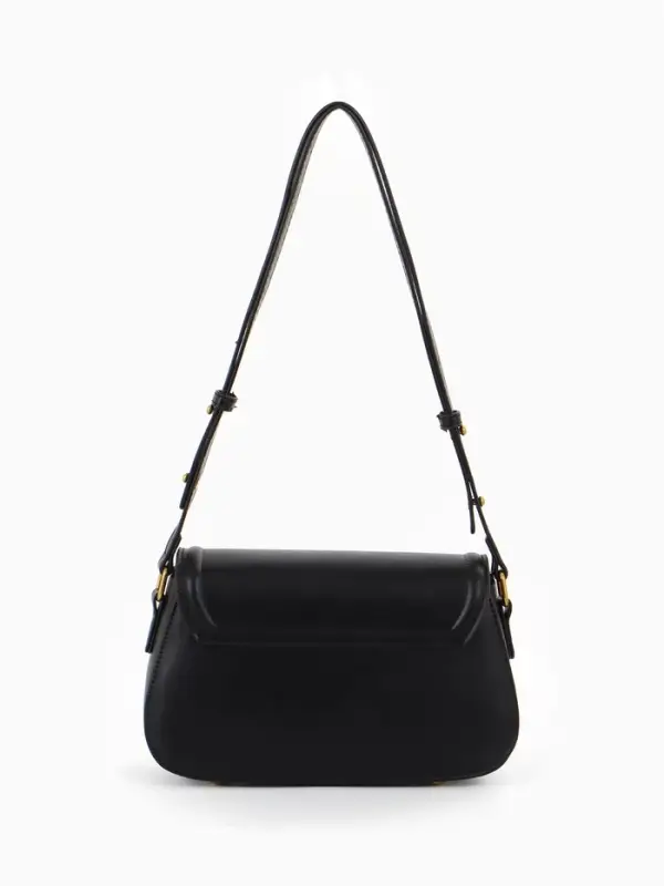 Сумка женская мессенджер TEXTURA на клапане, 23&times;6&times;13 см, чёрная