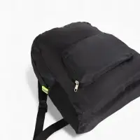 Рюкзак складной на молнии, с сетчатыми карманами, размер 31&times;11&times;39 см, чёрный