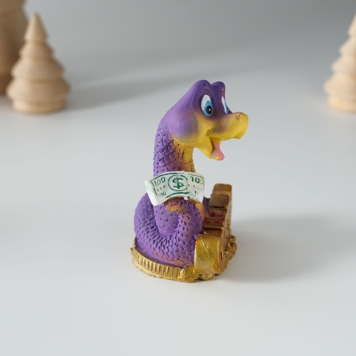 Сувенир полистоун Сувенир полистоун "Змейка с пожеланием и деньгами" МИКС 5х4х7 см