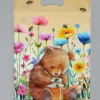 Пакет подарочный, с zip-lock застежкой, "Медвежонок", 15х23 &plusmn; 1см