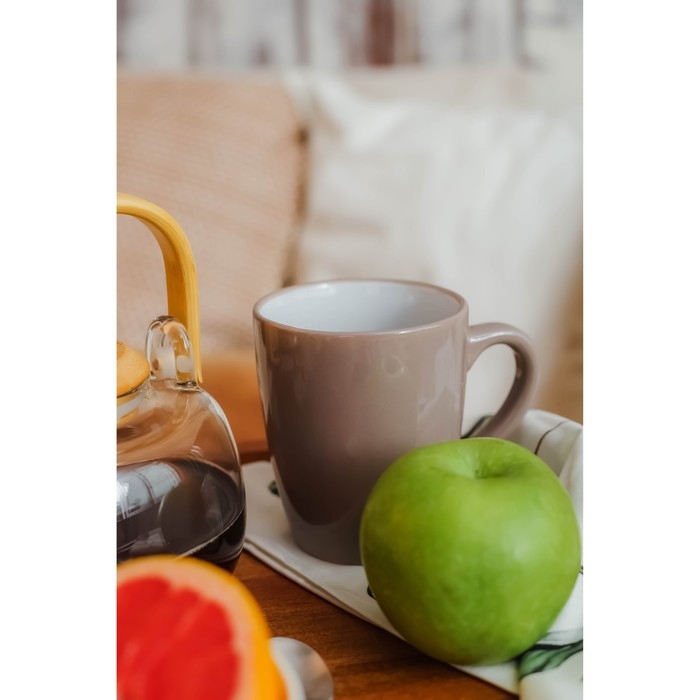 Кружка Доляна «Дымка», 360 мл, керамика, цвет коричневый