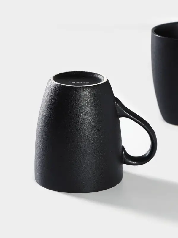 Кружки Magistro Carbon, набор 2 шт., 380 мл, фарфор, чёрная